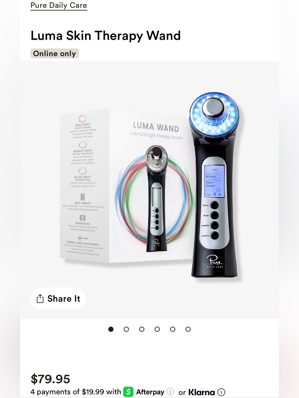 Pure Daily Care Luma Wand 4-in-1 LED Skin Therapy Device